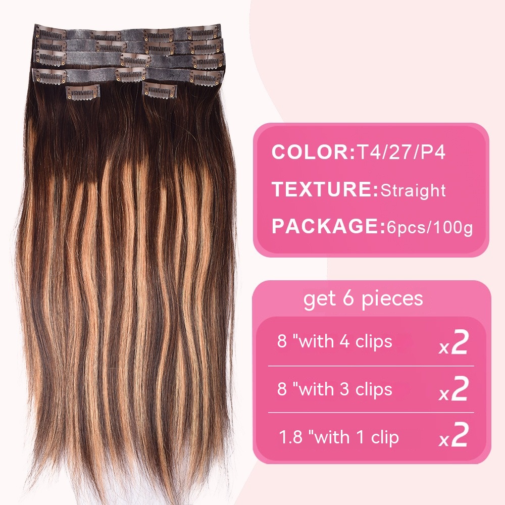 Enhance your hairstyle with this natural body wave human hair wig clip hair piece, adding volume and texture